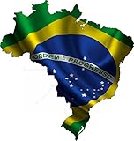  15cm! Aufkleber-Folie Wetterfest Made IN Germany Brasilien UV&Waschanlagenfest Auto-Sticker Decal Staat Fahne Flagge Wappen Land FD17 Profi Qualität bunt farbig Digital-Schnitt!