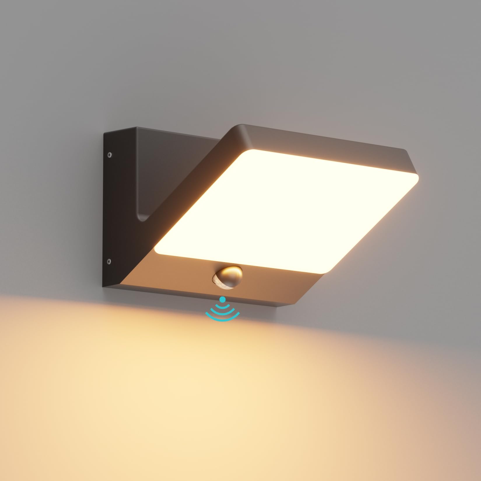 30W Applique da esterno con Sensore di Movimento,Nero,3000K
