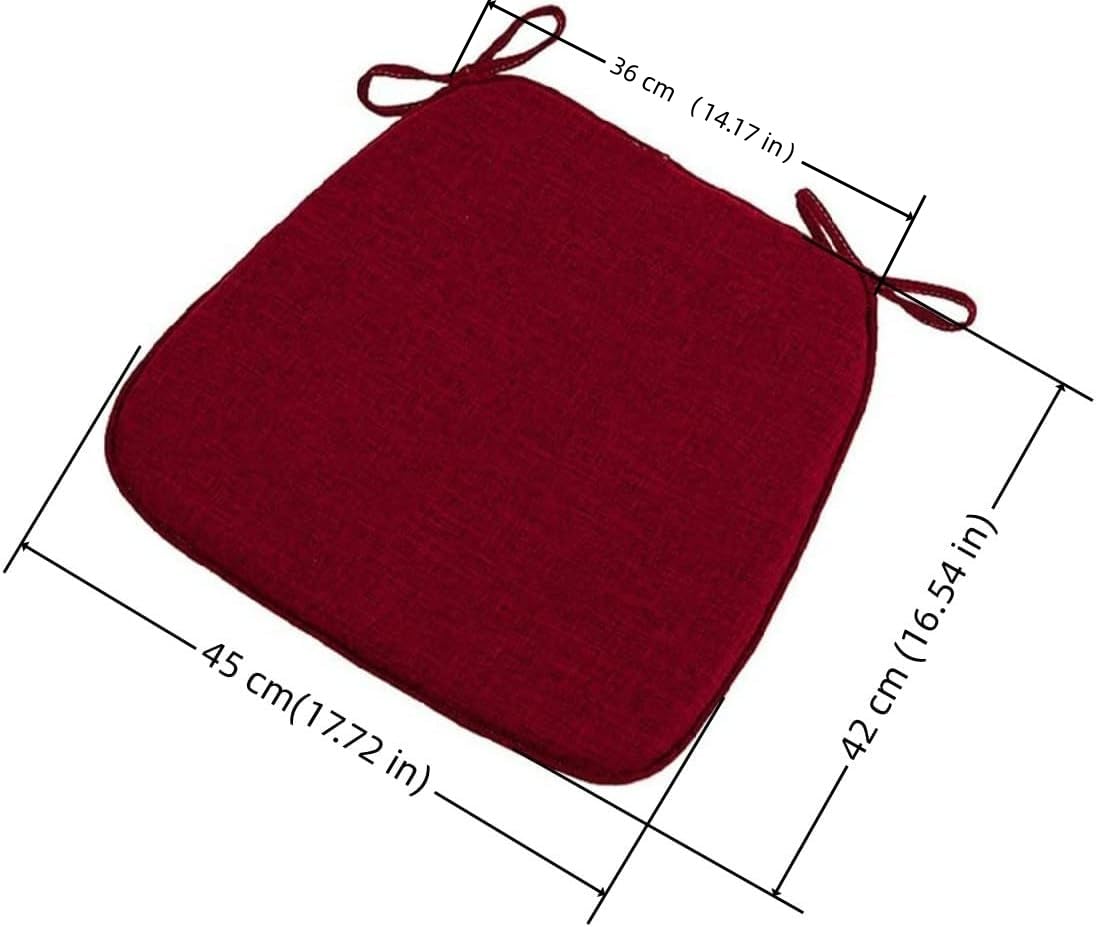 Cojines Para Silla, [Juego De 1/2/4], Almohadillas Para Sillas Con Lazos, Cojines De Asiento Suaves Y Duraderos Para Sillas De Cocina De Comedor, Almohadilla Antideslizante Con Funda Lavable A Máquina