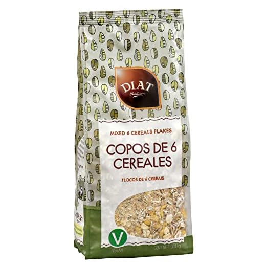 DIAT Radisson - Copos de 6 Cereales | Sin Azúcar Añadido | Alto contenido en Fibra | Copos de Trigo, Avena, Centeno, Cebada, Maíz y Arroz | Copos de Cereales sin Azúcar