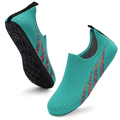 Image of ANLUKE Water Shoes for Women Men Quick-Dry Swim Shoes for Pool & Beach | Breathable knit upper with a flexible barefoot feel; ideal for pool, beach, swim, yoga or slippers.
