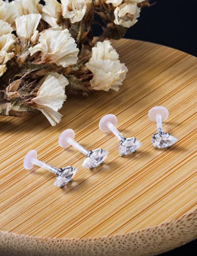 Lcolyoli 32PCS 16G Forward Helix Tragus Cartilage Earring Studs Push Top Labret Monroe Lip Ring Retainer 8MM Barbell Body Piercing Jewelry for Women Men4