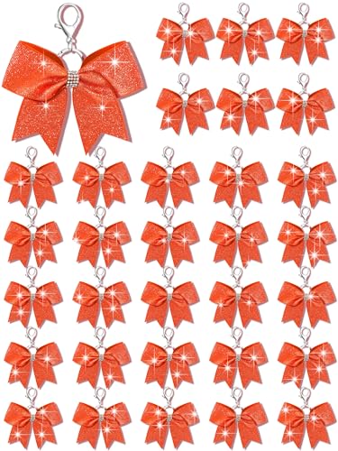 Image of Tondiamo Cheer Bow Keychain Cheer Keychain with Rhinestones Cheerleader Keyrings for Team Gift Cheerleading Sports Accessory