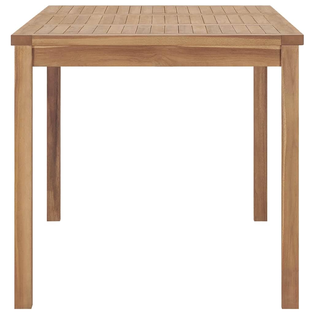 Tavolo da giardino rettangolare in legno di teak, 140 x 80 x 77 cm, in legno massiccio, per terrazza e giardino, robusto tavolo in legno con superficie liscia e vernice a base d'acqua