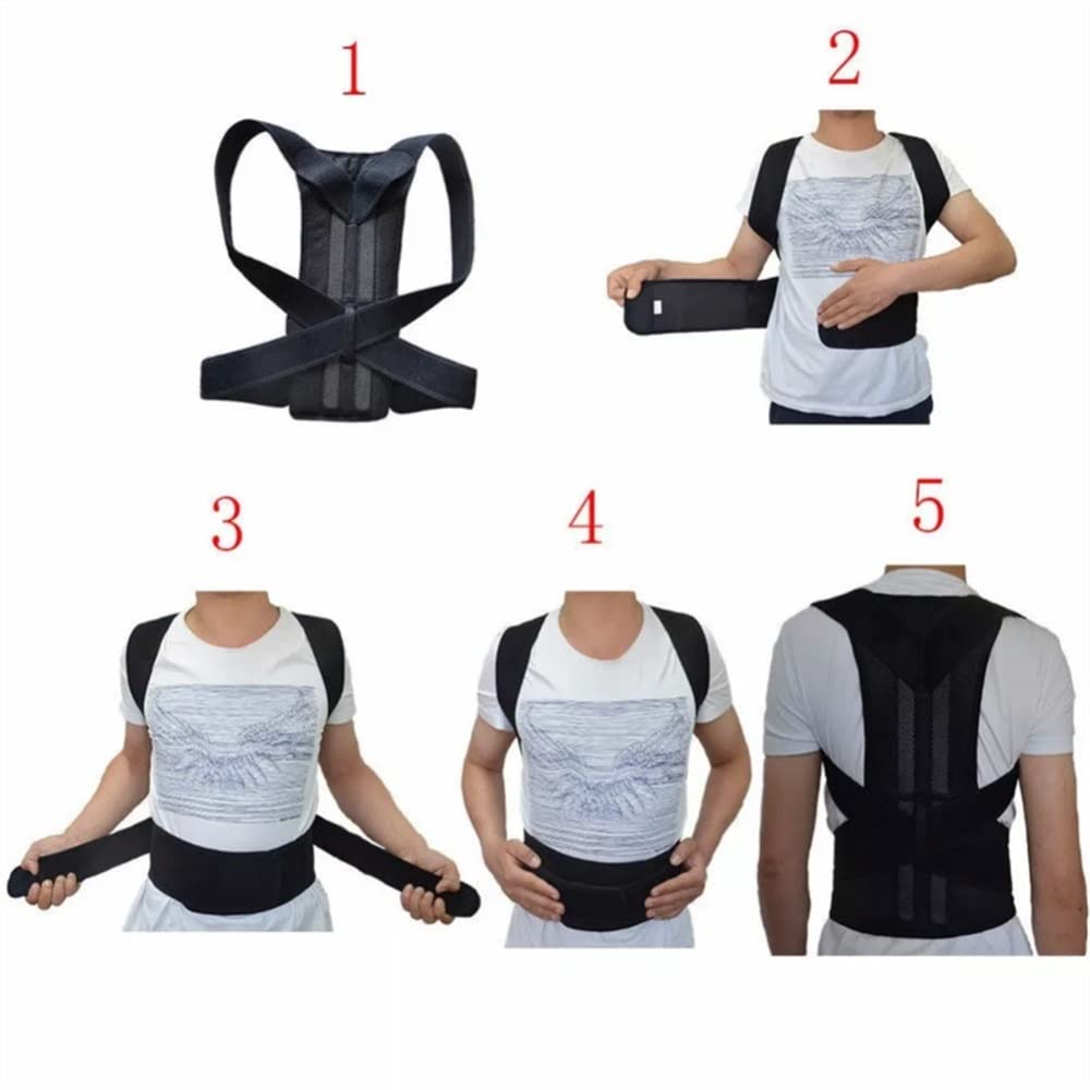Ceinture de Soutien Dorsale Correction Posturale Grande Taille 5XL Black