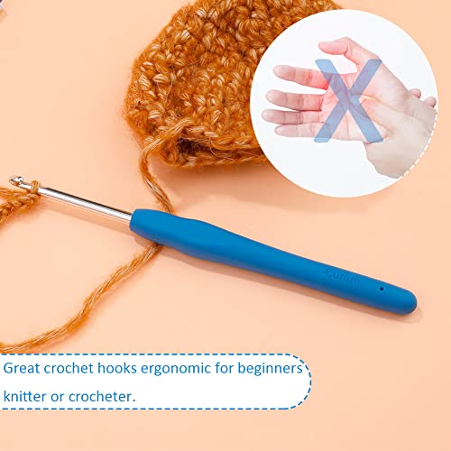 Image of Crochet Hook, 4.0 mm Ergonomic Crochet Hook, Crochet Needles for Arthritic Hands, Knitting Needles with Soft Handle Beginners and Experienced Hobbyists (4.0 mm)