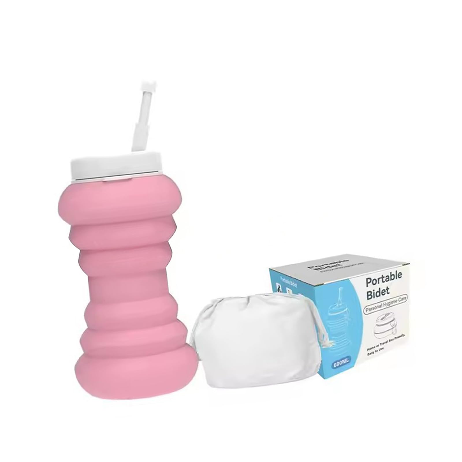 Alksubbm Compact Silicone Bidet Sprayer 600ml Easy Carry Feminine Hygiene Daily Portable Bidet