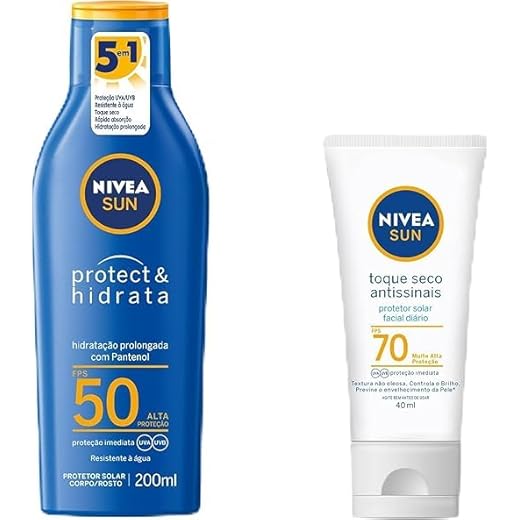 NIVEA SUN PROTECT & HIDRATA FPS50 200ML + PROT SOL FACIAL T.SECO FPS70 40ML