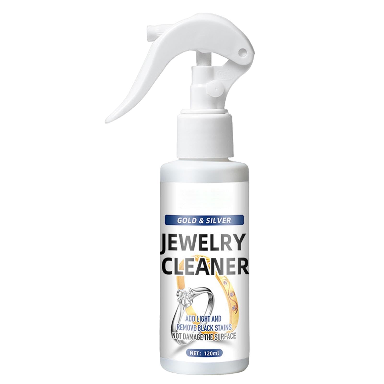 Spray do czyszczenia biżuterii, 120 ml, natychmiastowy środek do usuwania matowienia, rdzy i srebra, łagodny środek do czyszczenia biżuterii, do złota, mosiądzu, kamieni szlachetnych