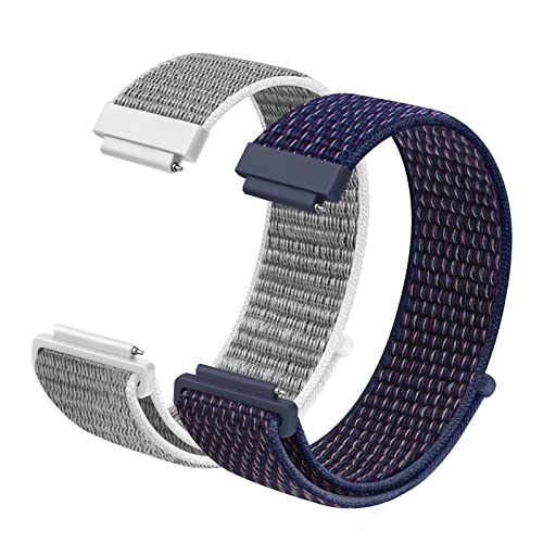 Vicloon 2Pcs Correas de Nylon para Reloj, 16mm 18mm 20mm Correa para Reloj Inteligente Universal, Correa Reloj de Repuesto, para Hombres y Mujeres