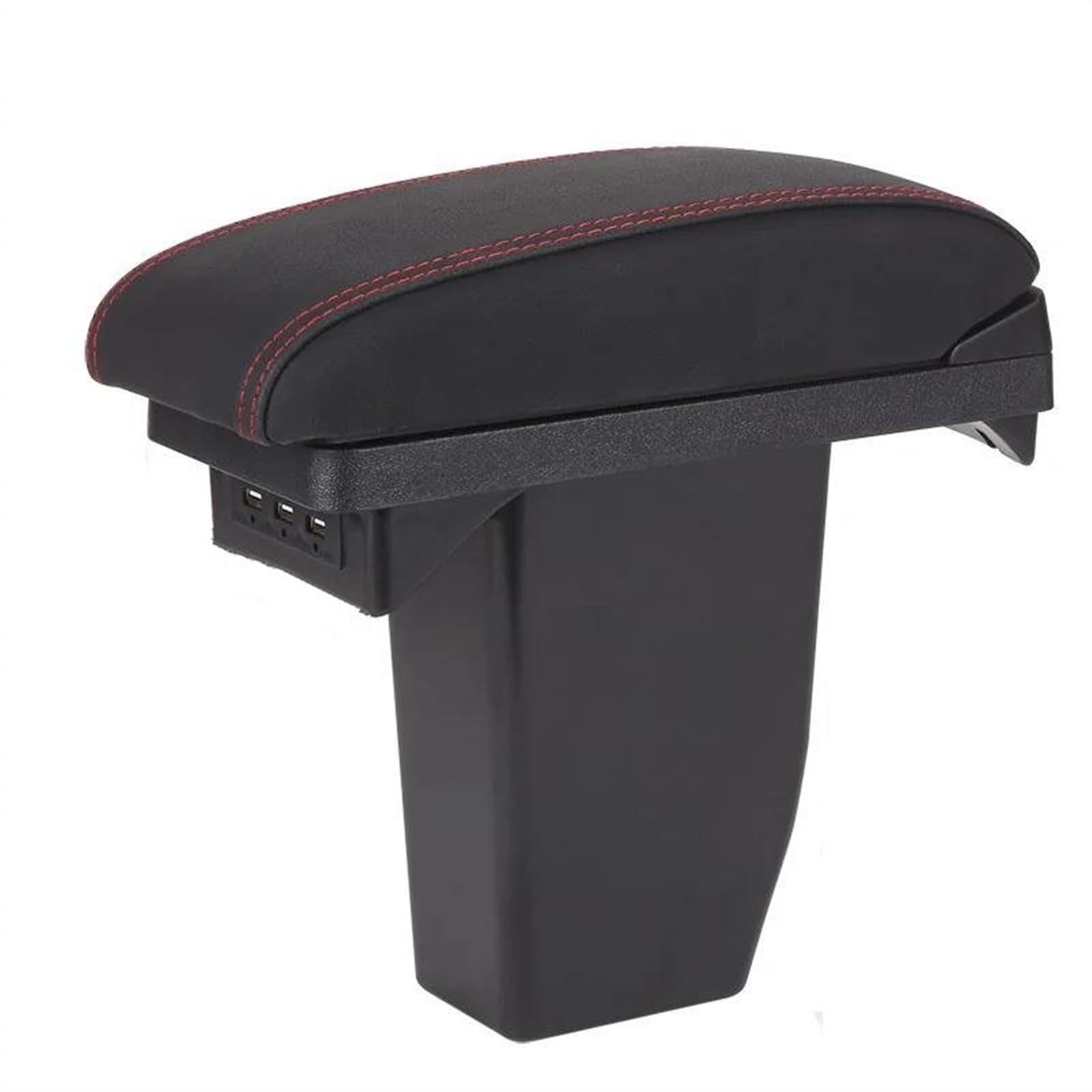 YSDSLS Car Interior Accessories Center Console Storage Box Multifunctional For Peugeot 2008 2012-2018(B1 Black red Corium)