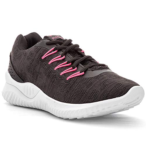 Tênis Feminino Esportivo com Cadarço Preto e Pink e Squeeze Cor:Preto;Tamanho:36;Gênero:Feminino