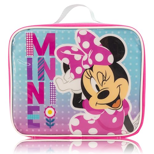 Disney Minnie Mouse Lunch Box for Kids | Insulated Lunch Bag Lunch Box for Girls, Boys, Unisex, Toddlers| Disney Minnie Mouse Pink Reusable Lunchbox