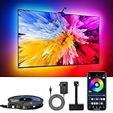 TV-LED-Hintergrundbeleuchtung für 75-85-Zoll-Fernseher, 16,4-Fuß-RGBIC-WiFi-TV-Hintergrundbeleuchtung mit Kamera, RGBIC-LED-Leuchten für Fernseher mit Szenenmodus