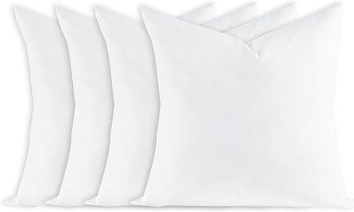 Miniatura 2 de Swandream Juego de 4 rellenos de almohada de plumas esponjosas, relleno de almohada decorativa suave de plumas cuadradas y plumón, 16 x 16 pulgadas