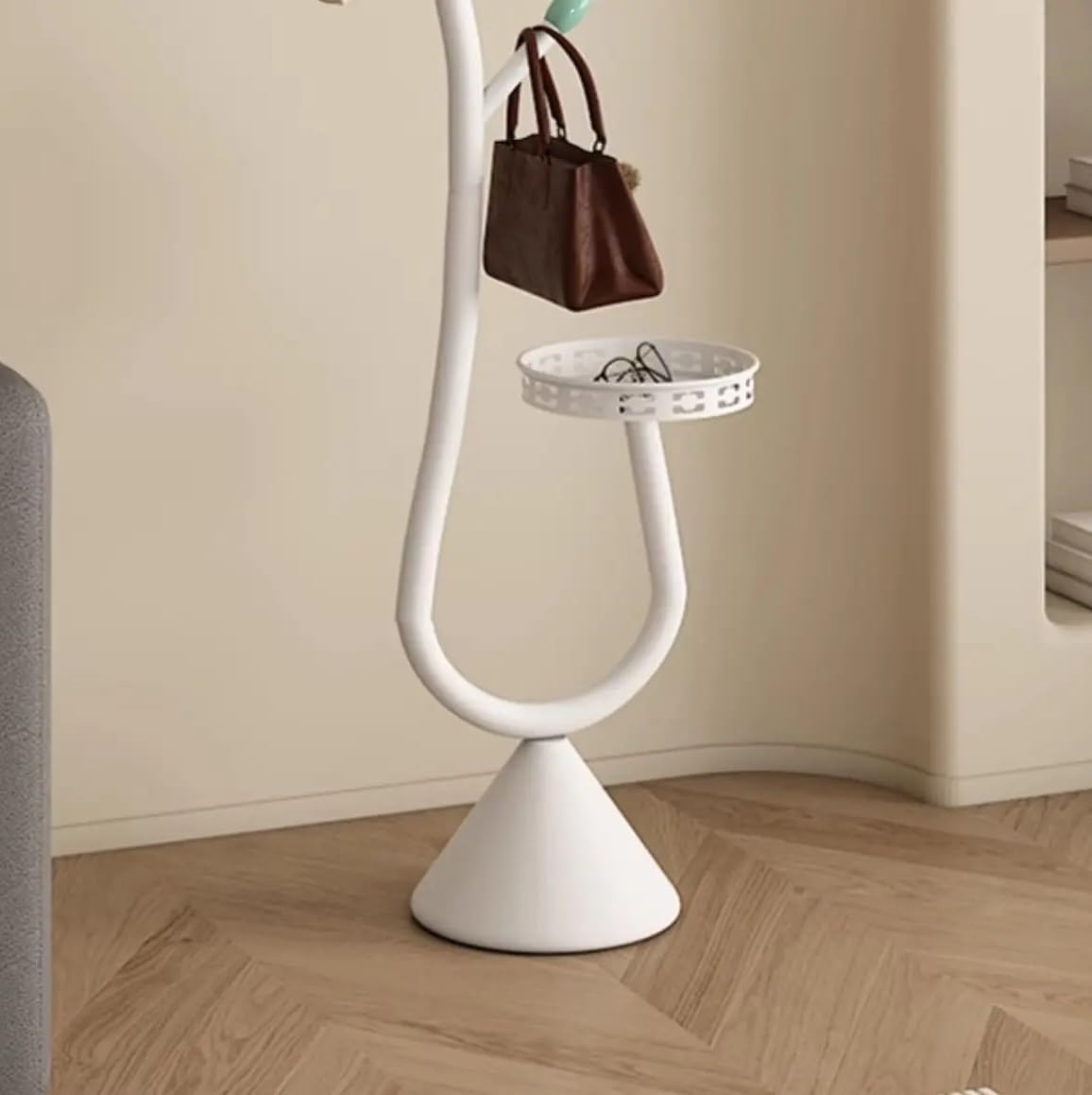 Garderobenständer freistehend Luxuriöse Garderobenständer, Bodenmöbel mit 6 Haken, Hutaufhänger for Eingangsbereich, Schlafzimmer, Flur, Büro Kleiderständer für den Eingangsbereich(Schwarz)