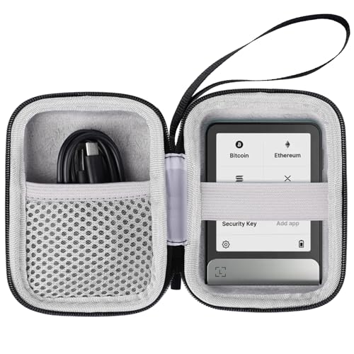 Jeohu Capa protetora rígida Ledger Flex STAX, BTC Bitcoin Secure E Ink Touchscreen Crypto Wallet Case (preto)