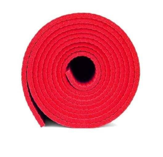 Image of Yoga Mats for Women and Men NBR Material with Carrying Strap, Extra Thick Exercise Mats for Workout Yoga Mat for Women for Workout, Yoga, Fitness, Exercise Mat Anti Slip Yoga Mats (4mm) (Red)