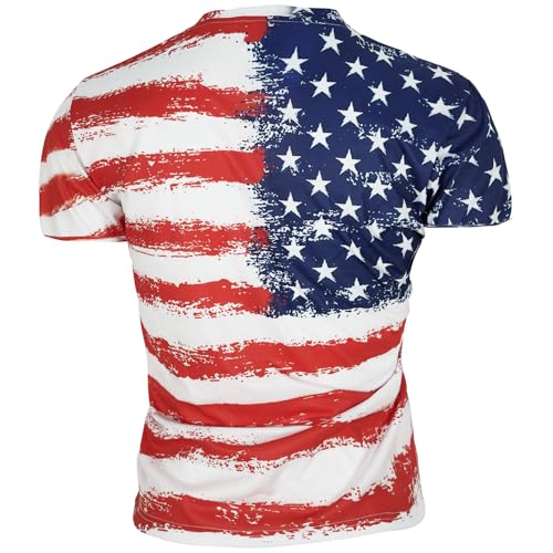 Men's Short Sleeve Patriotic American Design with Eagle and Flag Premium T-Shirt4