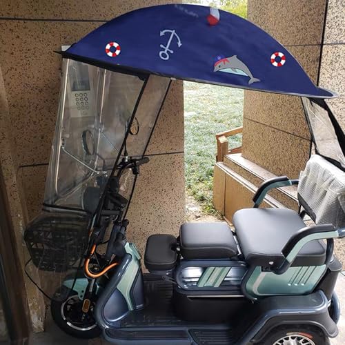 Toldo para triciclo eléctrico negro lona impermeable lluvia nieve