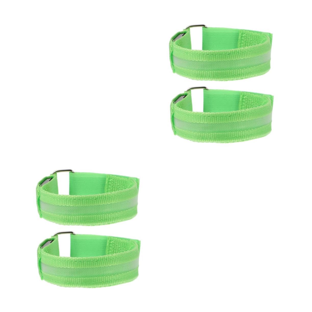 BESTonZON 2 Set Bracciali LED Luminosi per Corsa Notturna Fasce Ricaricabili Riflettenti per Sport Accessori Sicurezza per Jogging 2 Pezzi * 2