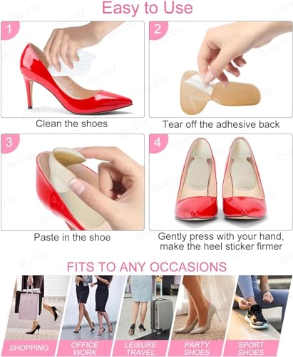 Image of Shoe Bite Protector & Gel Insoles | Foot Care Cushion Pads for Men & Women | Self-Adhesive Heel Grips, Shoe Tape, Arch & Heel Support | Prevent Blisters, Cuts | Comfort & Pain Relief Insoles (Black+Skin+Brown, Large)
