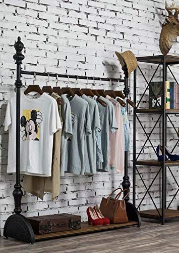 Hui Tong WGX Industrial Pipe Clothing Rack Garment Rack Pipeline Vintage Rolling Rack with Wheels
