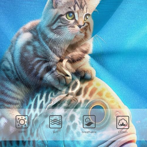 Toddler Girl Briefs, Cute Cat Fish Blue Cotton Underwear Girls, 2–8 Years3