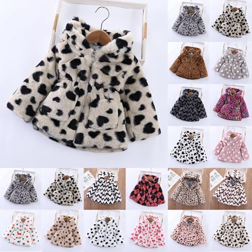 Toddler Girls Fleece Jacket Bear Ear Zip Up Hoodie Fall Winter Leopard Warm Hooded Coat Kid Thick Outerwear with Pocket3