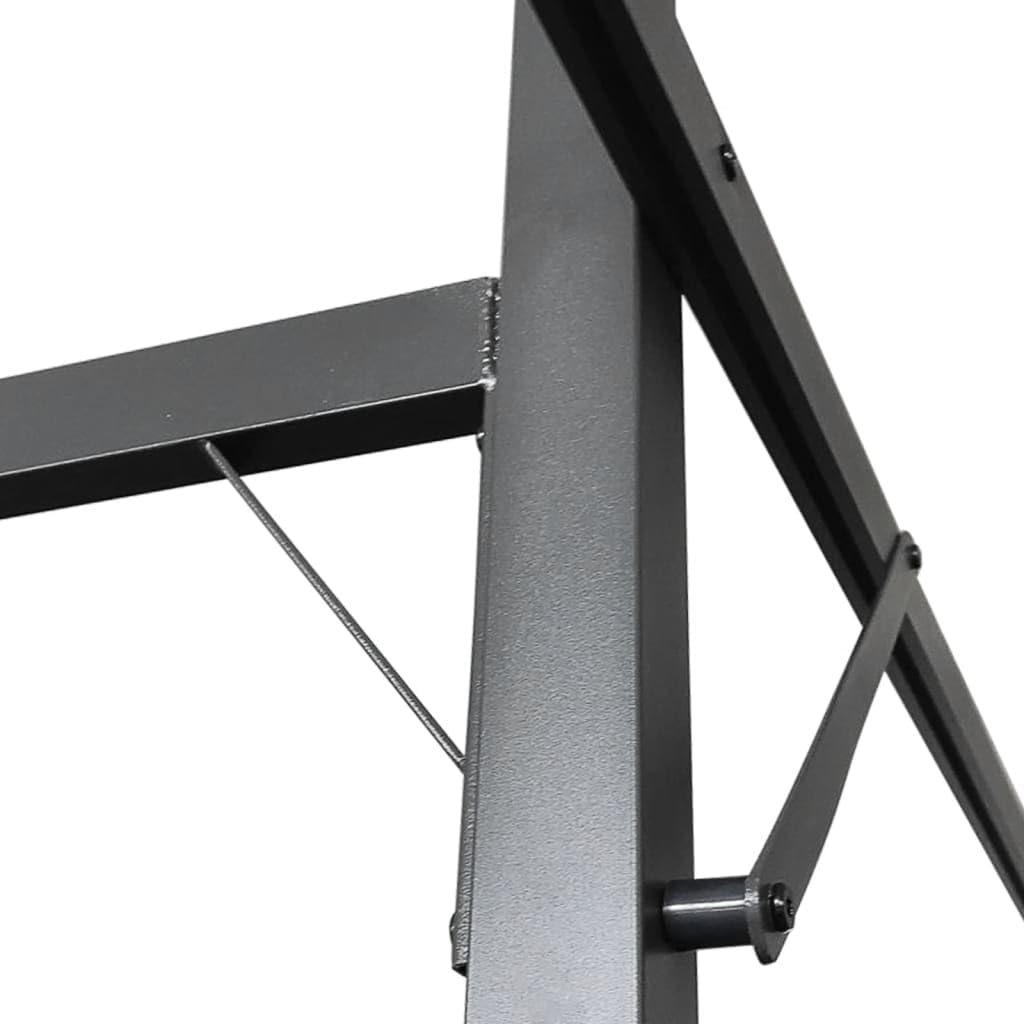 Pergola z rozsuwanym dachem, kremowa, 589 x 292 x 230 cm, malowana proszkowo rama stalowa, dach poliestrowy, pawilon ogrodowy na taras, balkon, imprezę w ogrodzie, wydarzenie, grillowanie