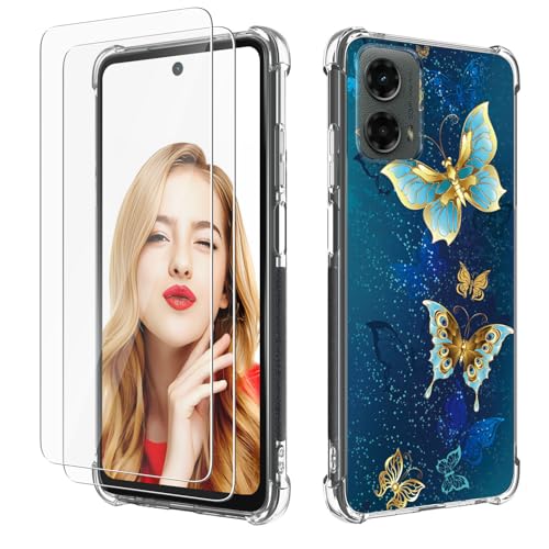 FollmeAir for Moto G 5G 2024 Case: Slim Flexible TPU for Girls Women Airbag Bumper Shock Absorption Rubber Soft Silicone Cover for Motorola Moto G 5G 2024(Free Butterfly)