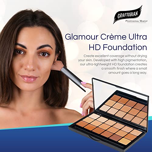 Graftobian Glamour Crème Ultra Hd Foundation Super Palettes - Foundation Palette, Contour Makeup, Foundation For Professional Makeup Kit, Face Makeup For Full Coverage - Warm Color #TOP4