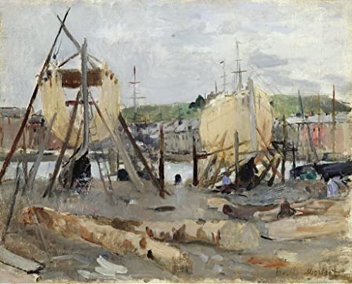 Art tableau construction de bateaux Berthe Morisot image sur toile 60x90cm