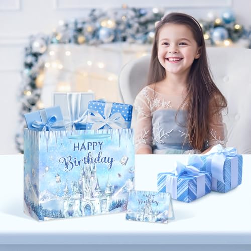 Reyoust Large Princess Gift Bag with Card Tissue Paper for Girls Birthday — view 5
