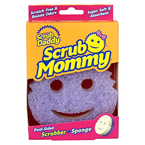 Scrub Mommy 可水洗双面防刮海绵 - 洗碗、厨房和浴室海绵 - 防刮、抗菌和可重复使用 - Flextexture 刮擦海绵 - 紫色