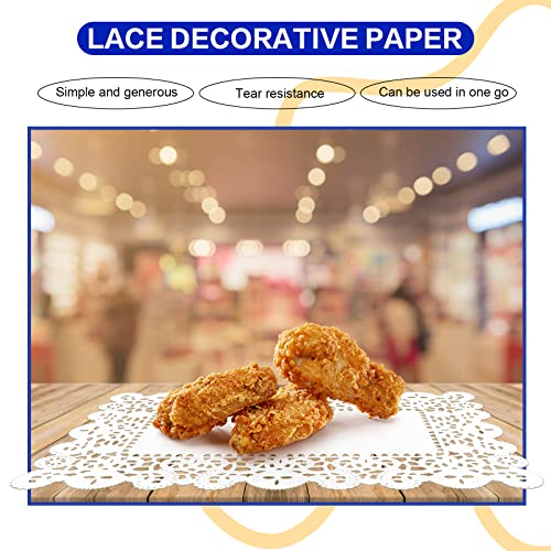 Gothabach 200 Pieces Paper Lace Doilies, Food Grade Modern Decorative Placemats, Rectangle Paper Doilies For Cakes, Grilled, Desserts, Fried Food, Tableware Decoration And Baked Treats(14.5X10.5Inch) #TOP3