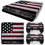 DAPANZ American Flag Vinyl Skin Sticker Decal Cover for Sony Playstation 4 Slim Console and...