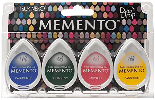 Tsukineko Memento Ink Dew Drop Set/4 Prime Time