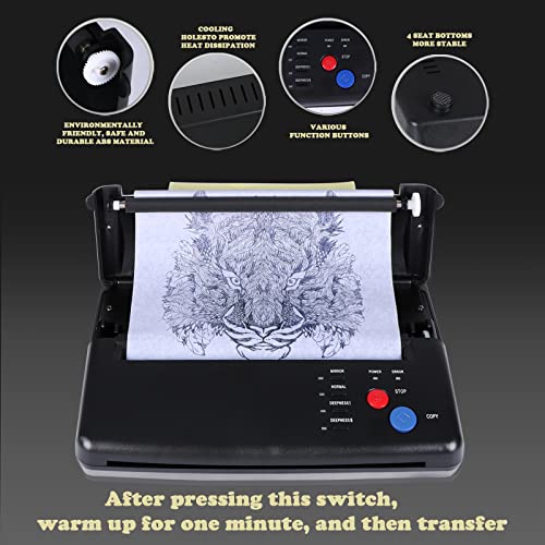 Lafingkiz Tattoo Stencil Printer Tattoo Transfer Machine Tattoo Printer Tattoo Transfer Stencil Machine Thermal Template Printer Copier Tattoo Kit With Free 20Pcs Tattoo Stencil Transfer Paper #TOP3