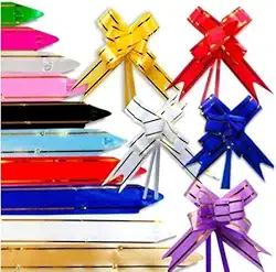 Laço Pronto, Laço Fácil, Laço Mágico Para Presente Com Fio - Tamanho 18 (M) - Kit com 100 Unidades (Sortido)