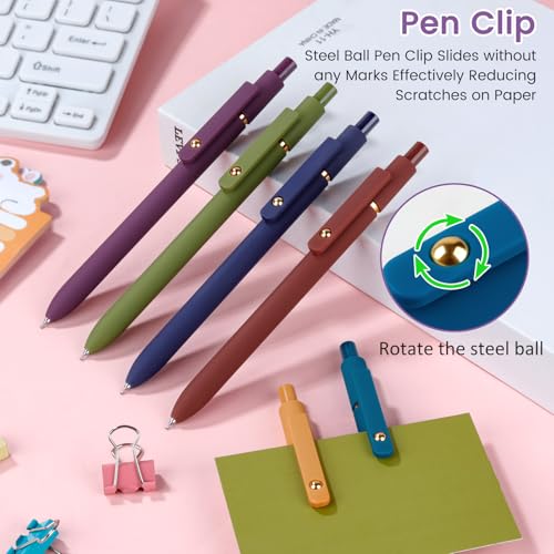 Image of FIOVER Gel Pens 6pcs 0.7mm Fine Point Black Ink Quick Dry Pens