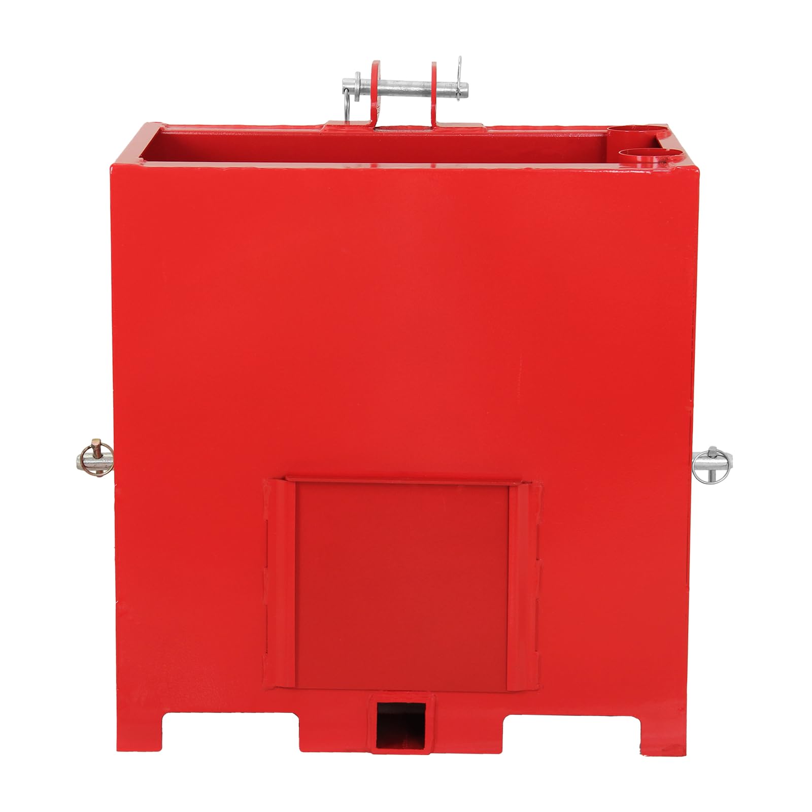 CuisinAid Ballast Box 3 Point Category 1 Tractor, 800lbs Capacity Tractor Ballast, for 2'' Hitch Receiver, 5 cu.ft Volume Loader Attachment, Heavy-Duty Steel, Red