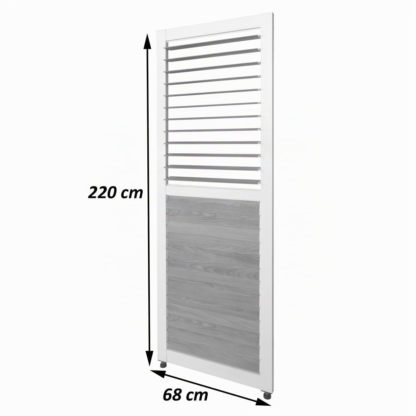 Mendler Lamellenwand für Pergola HWC-P65 Aluminium Holzoptik - weiß