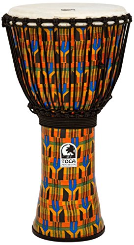 Toca Freestyle Rope Tuned 12 Djembe - Kente Cloth