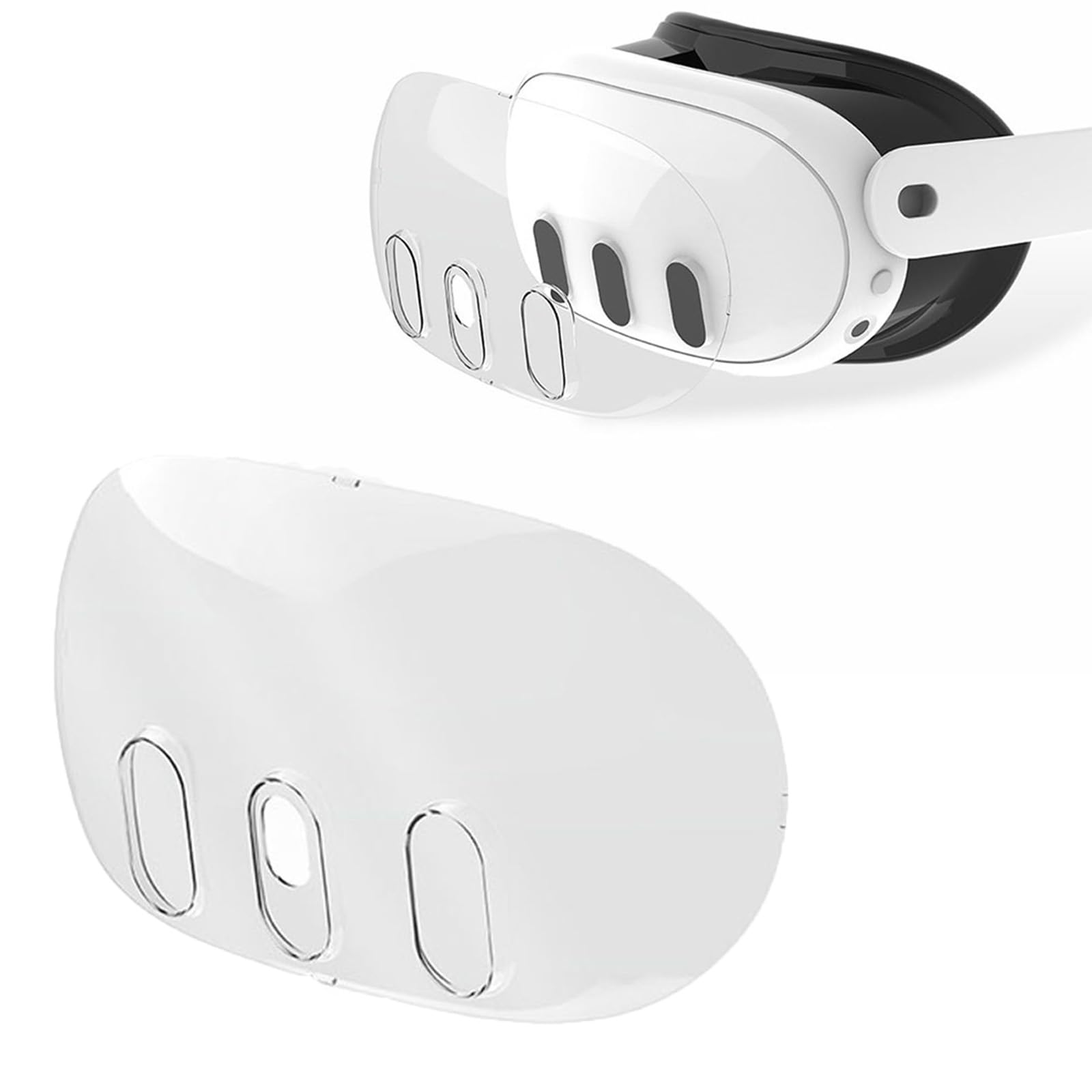 XHSESA VR Shell Cover Skin for Meta Quest 3 Headset Accessories, Transparent Shell Headset Protector for Quest 3 VR Headsets