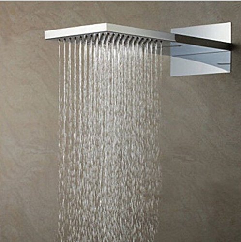 Ensemble de douche Gowe pluie cascade et mitigeur chromé au design architectural - 2