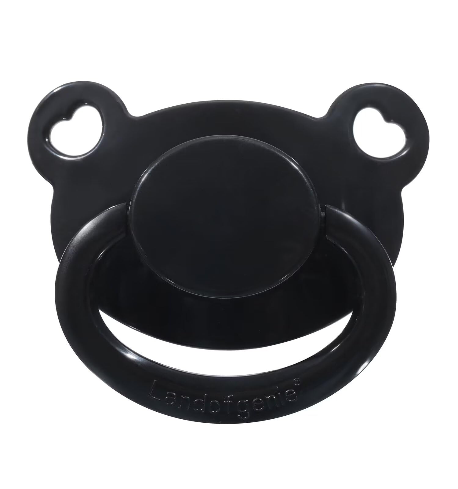 Landofgenie Adult Pacifier - Large Suction Shield for Comfort and Security, Bear-Shaped, Black