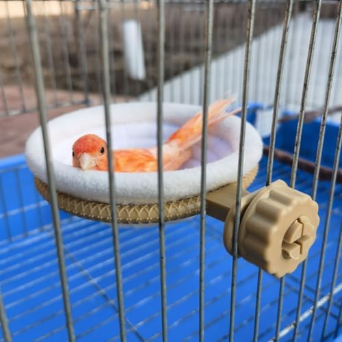 FOIBURELY Nido de pájaro canario pinzón loro conjunto con plástico y textil (4.5 pulgadas)