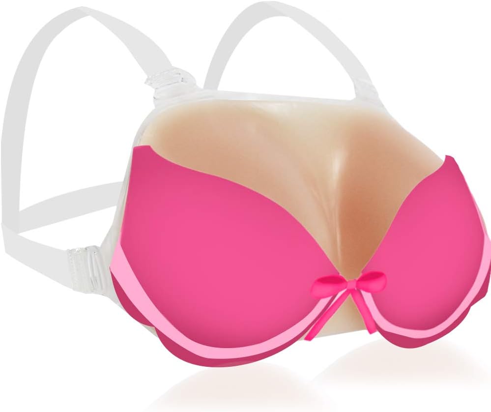 Crossdressers Silicone Fake Breast Forms with Adjustable Strap for Cosplay 800g