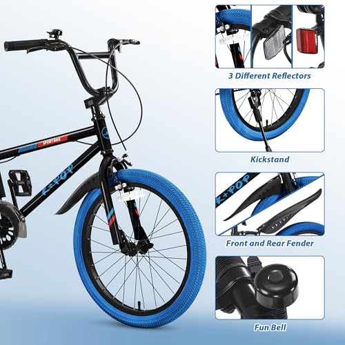 20 Inch Kids Bike BMX Style Bike, Girls Boys Bikes Ages